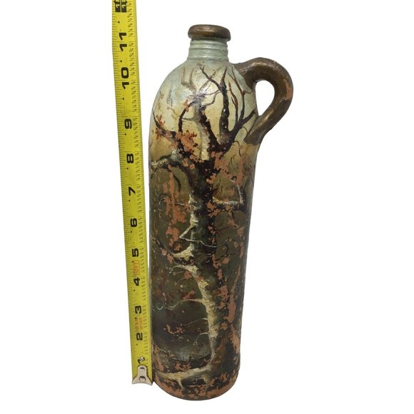 Folk Art Handprinted Tall stoneware jug with fine art scene - Picture 14 of 14